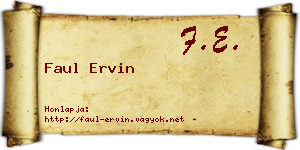 Faul Ervin névjegykártya